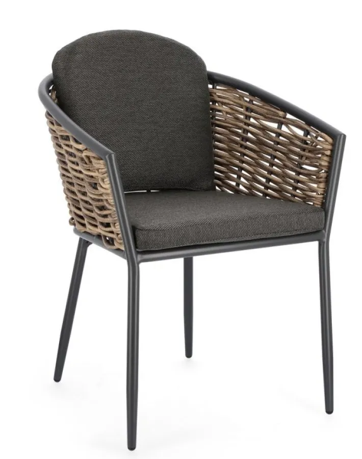 Bizzotto Sedie>SEDIA CON CUSCINO ANTRACITE YK13 - MARIBELA