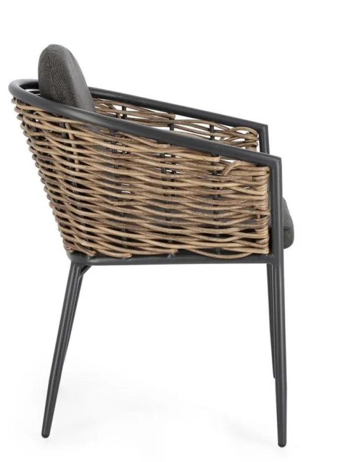 Bizzotto Sedie>SEDIA CON CUSCINO ANTRACITE YK13 - MARIBELA