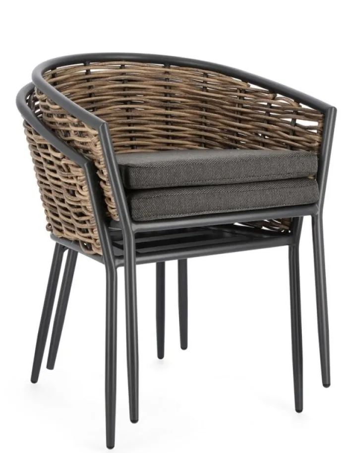Bizzotto Sedie>SEDIA CON CUSCINO ANTRACITE YK13 - MARIBELA