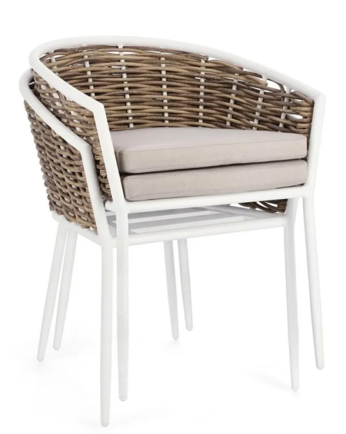 Bizzotto Sedie>SEDIA CON CUSCINO BIANCO YK11 - MARIBELA