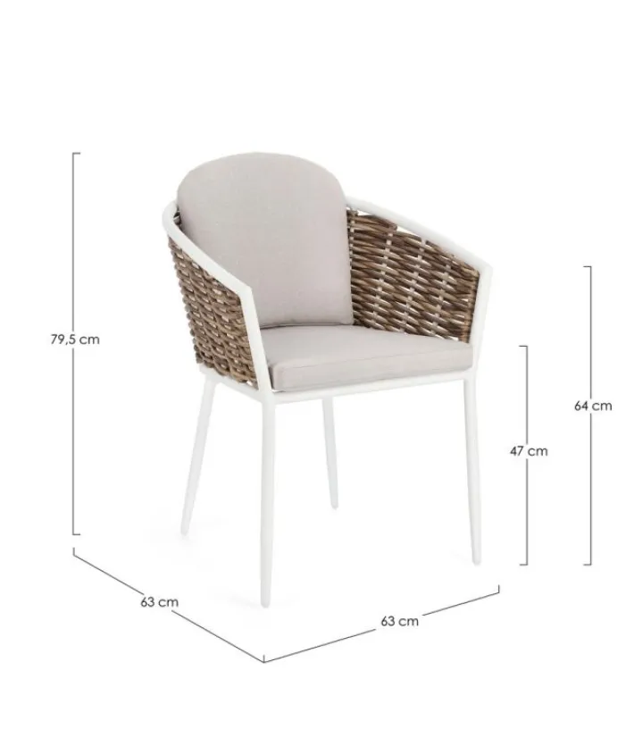 Bizzotto Sedie>SEDIA CON CUSCINO BIANCO YK11 - MARIBELA