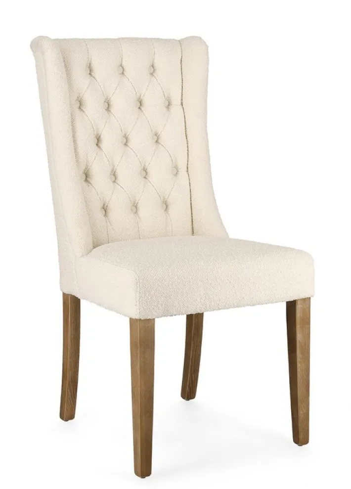 Bizzotto Sedie>SEDIA EFFETTO BOUCLE' NATURALE - COLUMBIA