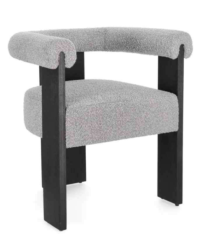 Bizzotto Sedie>SEDIA EFFETTO BOUCLE' NERO GRIGIO - AGAPE
