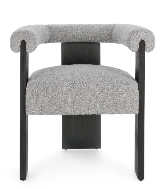 Bizzotto Sedie>SEDIA EFFETTO BOUCLE' NERO GRIGIO - AGAPE
