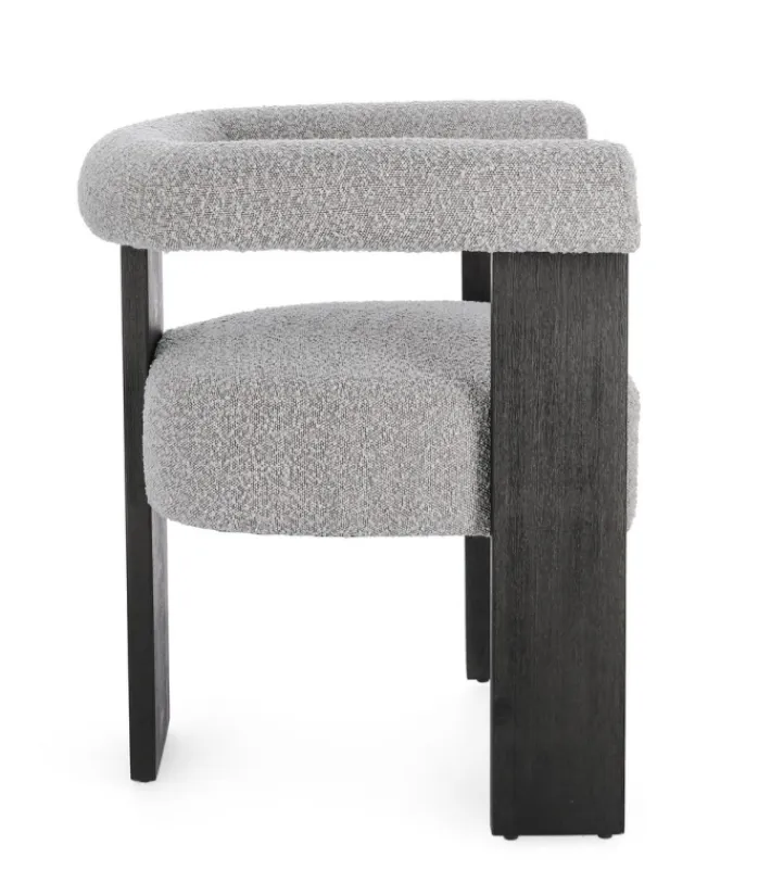 Bizzotto Sedie>SEDIA EFFETTO BOUCLE' NERO GRIGIO - AGAPE