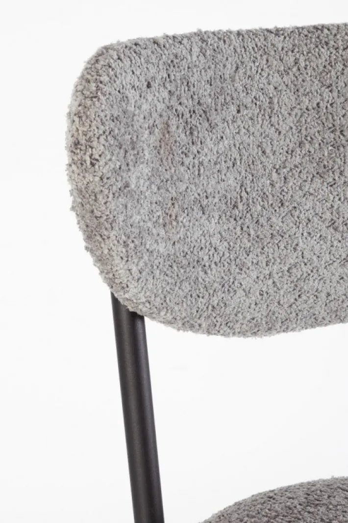 Bizzotto Sedie>SEDIA EFFETTO BOUCLE' GRIGIO CHIARO - LUDMILLA