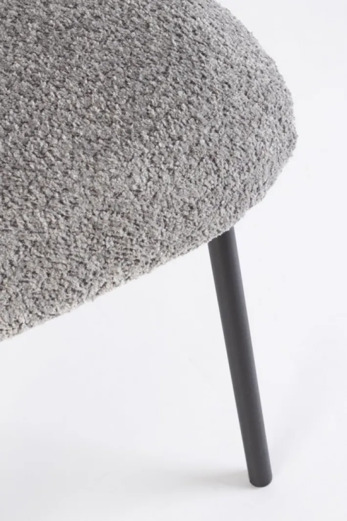 Bizzotto Sedie>SEDIA EFFETTO BOUCLE' GRIGIO CHIARO - LUDMILLA