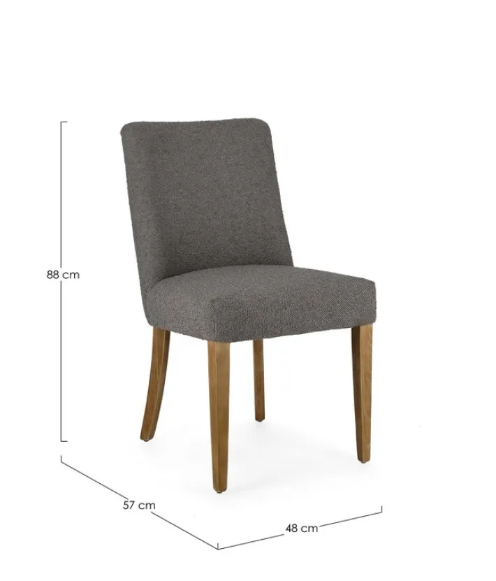 Bizzotto Sedie>SEDIA EFFETTO BOUCLE' GRIGIO - BEATRIZ