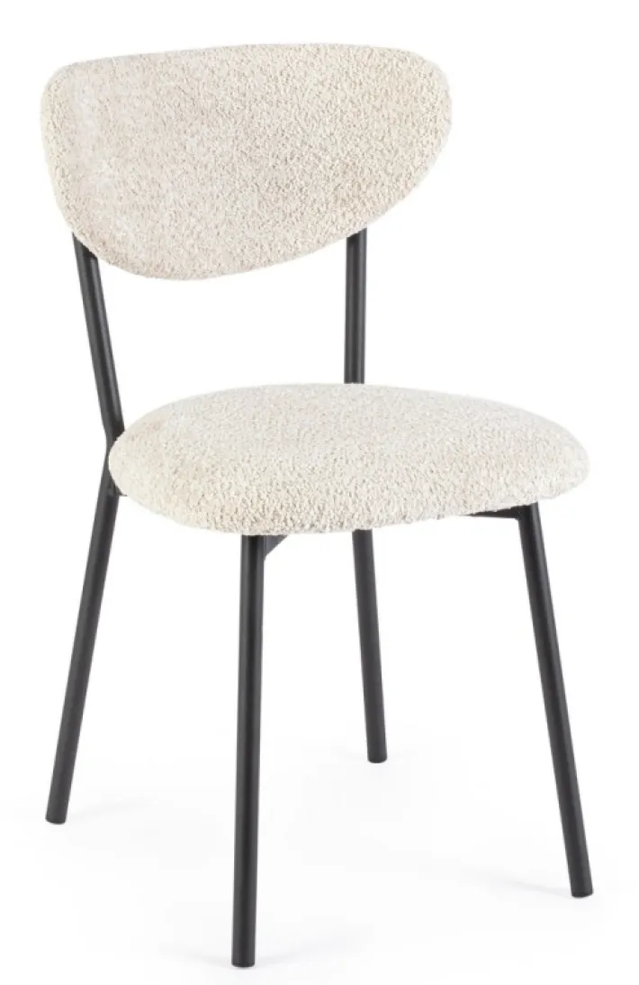 Bizzotto Sedie>SEDIA EFFETTO BOUCLE' NATURALE - LUDMILLA