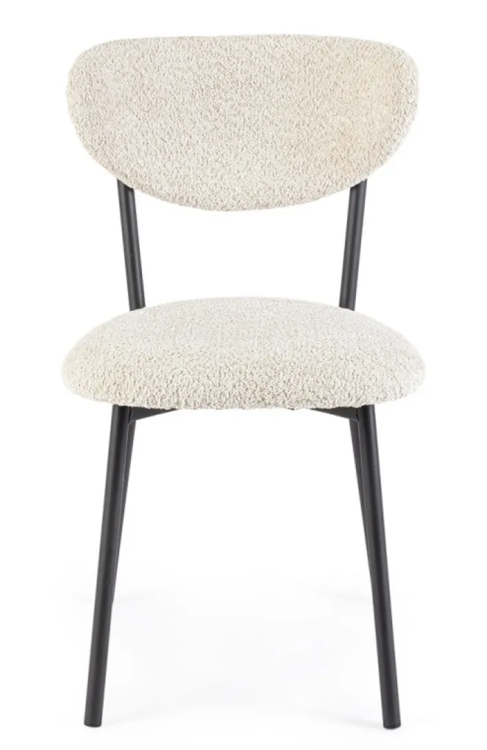 Bizzotto Sedie>SEDIA EFFETTO BOUCLE' NATURALE - LUDMILLA