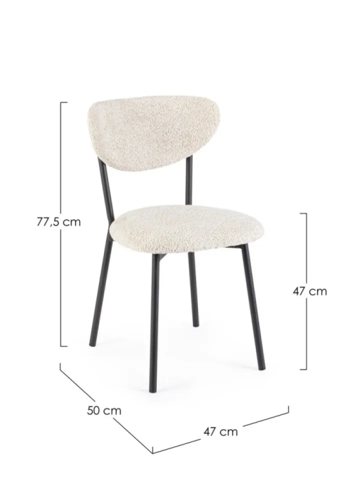 Bizzotto Sedie>SEDIA EFFETTO BOUCLE' NATURALE - LUDMILLA