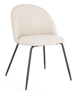 Bizzotto Sedie>SEDIA EFFETTO BOUCLE' NERO/AVORIO- TANYA