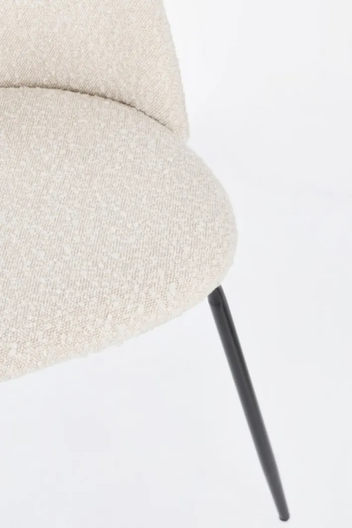 Bizzotto Sedie>SEDIA EFFETTO BOUCLE' NERO/AVORIO- TANYA