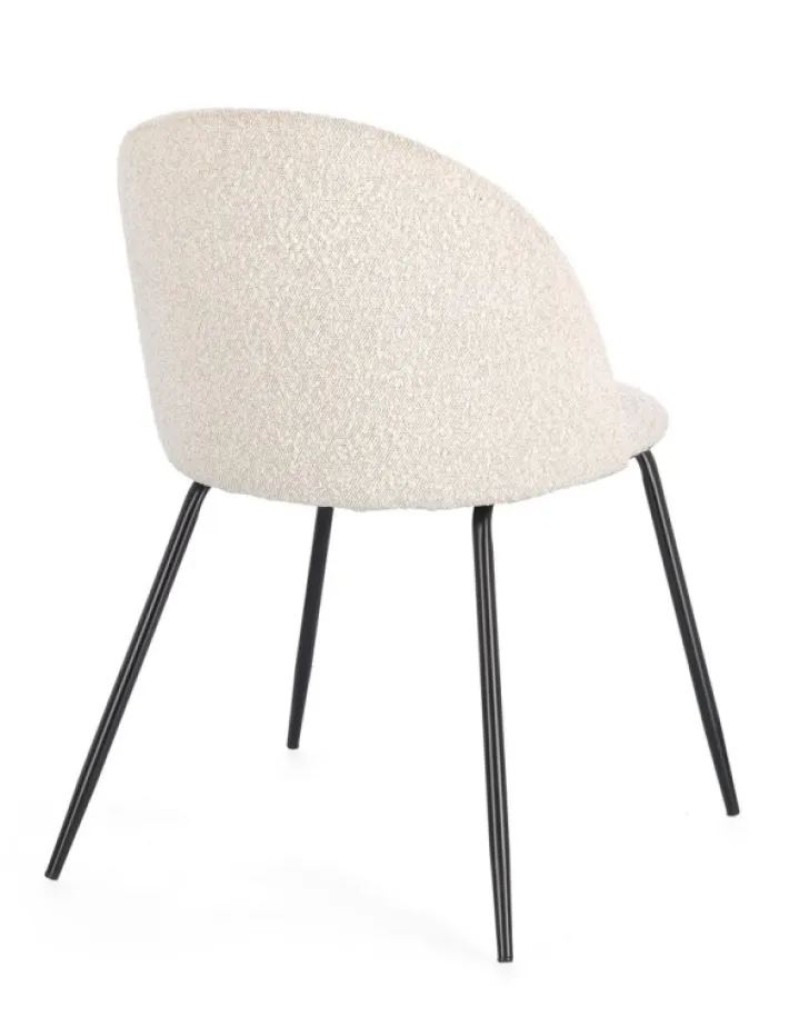 Bizzotto Sedie>SEDIA EFFETTO BOUCLE' NERO/AVORIO- TANYA
