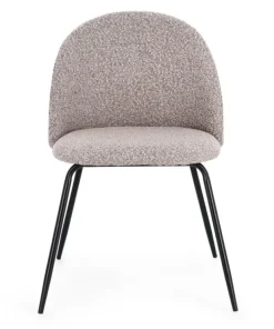 Bizzotto Sedie>SEDIA EFFETTO BOUCLE' NERO/VISONE - TANYA