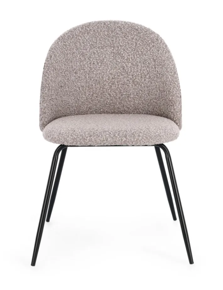 Bizzotto Sedie>SEDIA EFFETTO BOUCLE' NERO/VISONE - TANYA