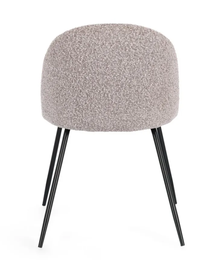 Bizzotto Sedie>SEDIA EFFETTO BOUCLE' NERO/VISONE - TANYA