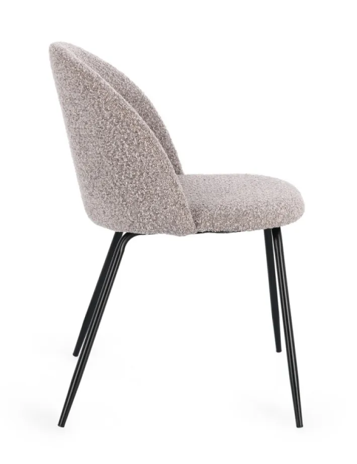 Bizzotto Sedie>SEDIA EFFETTO BOUCLE' NERO/VISONE - TANYA