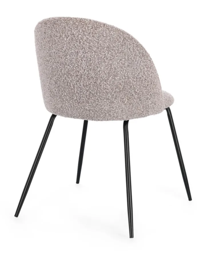 Bizzotto Sedie>SEDIA EFFETTO BOUCLE' NERO/VISONE - TANYA