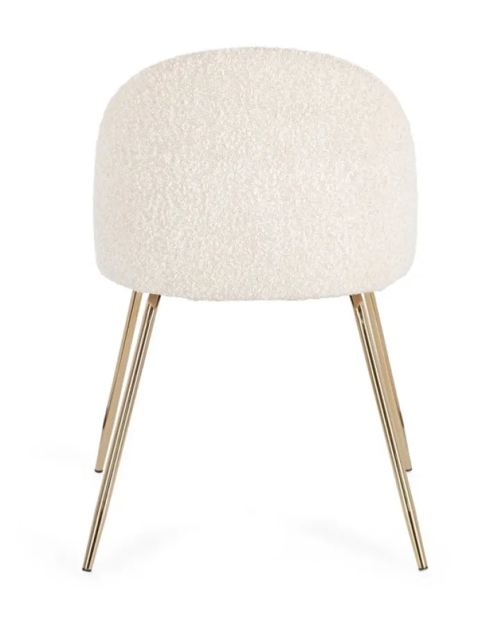Bizzotto Sedie>SEDIA EFFETTO BOUCLE' ORO/AVORIO - TANYA