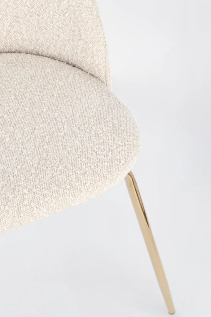 Bizzotto Sedie>SEDIA EFFETTO BOUCLE' ORO/AVORIO - TANYA