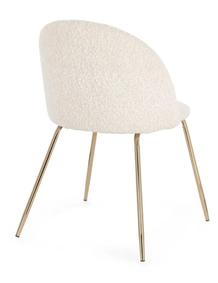 Bizzotto Sedie>SEDIA EFFETTO BOUCLE' ORO/AVORIO - TANYA
