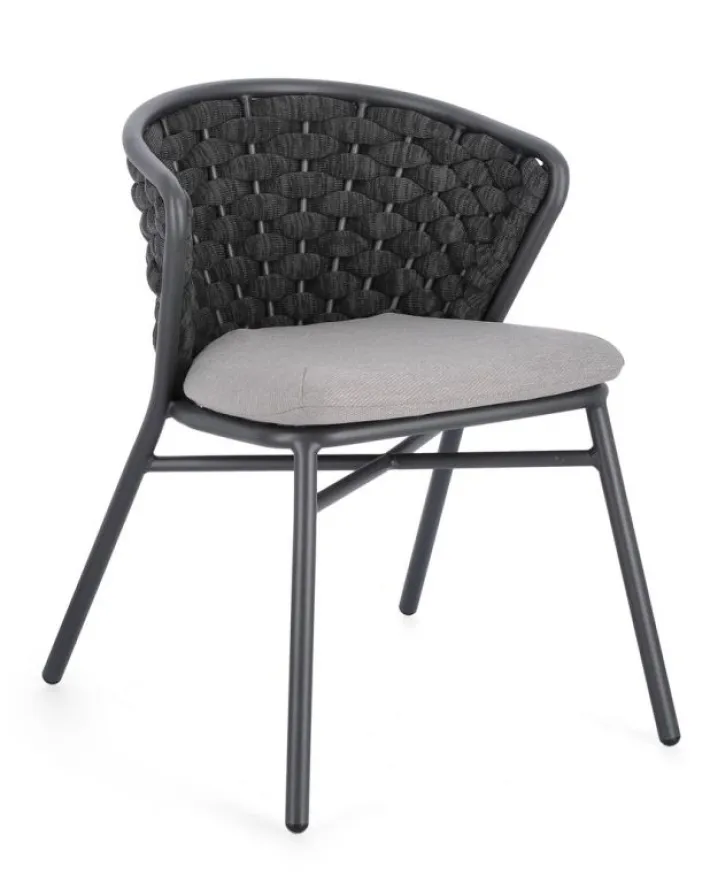 Bizzotto Sedie>SEDIA IN ALLUMINIO ANTRACITE QS22/GRAPHITE - HARLOW