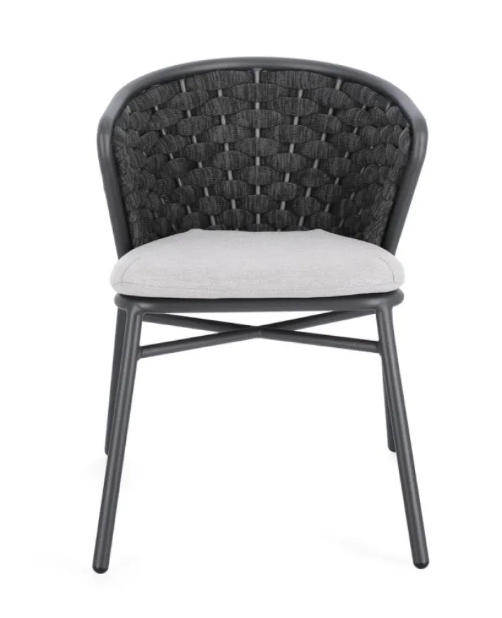 Bizzotto Sedie>SEDIA IN ALLUMINIO ANTRACITE QS22/GRAPHITE - HARLOW