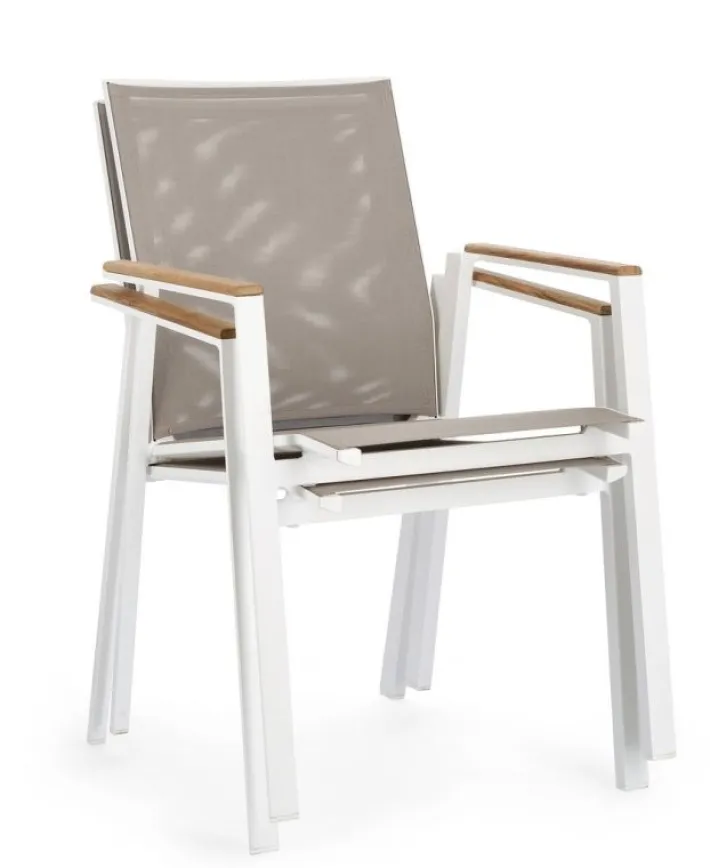 Bizzotto Sedie>SEDIA IN ALLUMINIO BIANCO GK50 - CAMERON