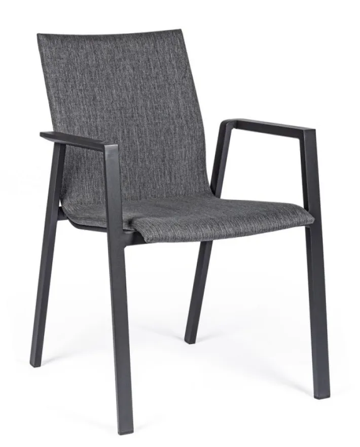 Bizzotto Sedie>SEDIA IN ALLUMINIO IMPILABILE ANTRACITE JX55 - ODEON