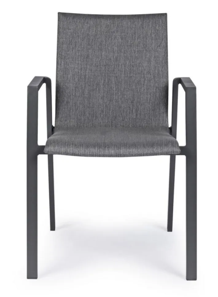 Bizzotto Sedie>SEDIA IN ALLUMINIO IMPILABILE ANTRACITE JX55 - ODEON