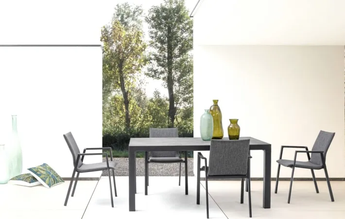 Bizzotto Sedie>SEDIA IN ALLUMINIO IMPILABILE ANTRACITE JX55 - ODEON