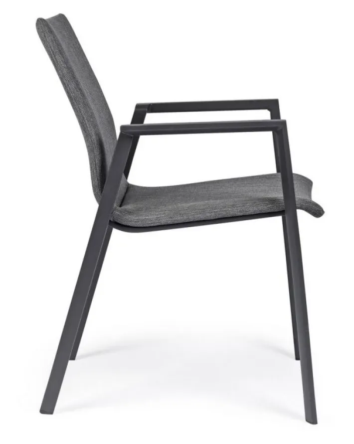 Bizzotto Sedie>SEDIA IN ALLUMINIO IMPILABILE ANTRACITE JX55 - ODEON