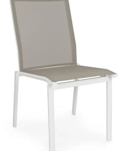 Bizzotto Sedie>SEDIA IN ALLUMINIO IMPILABILE BIANCO/TORTORA GK50 - CRUISE