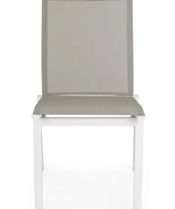 Bizzotto Sedie>SEDIA IN ALLUMINIO IMPILABILE BIANCO/TORTORA GK50 - CRUISE