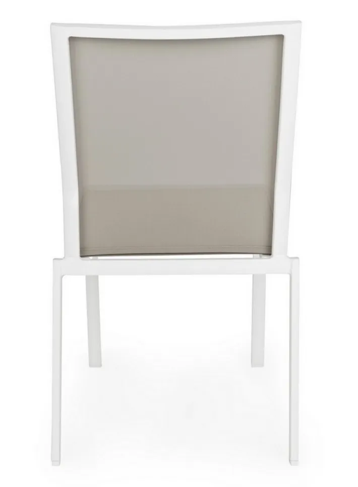 Bizzotto Sedie>SEDIA IN ALLUMINIO IMPILABILE BIANCO/TORTORA GK50 - CRUISE
