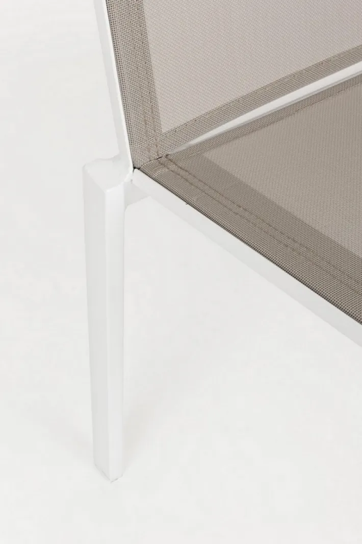 Bizzotto Sedie>SEDIA IN ALLUMINIO IMPILABILE BIANCO/TORTORA GK50 - CRUISE