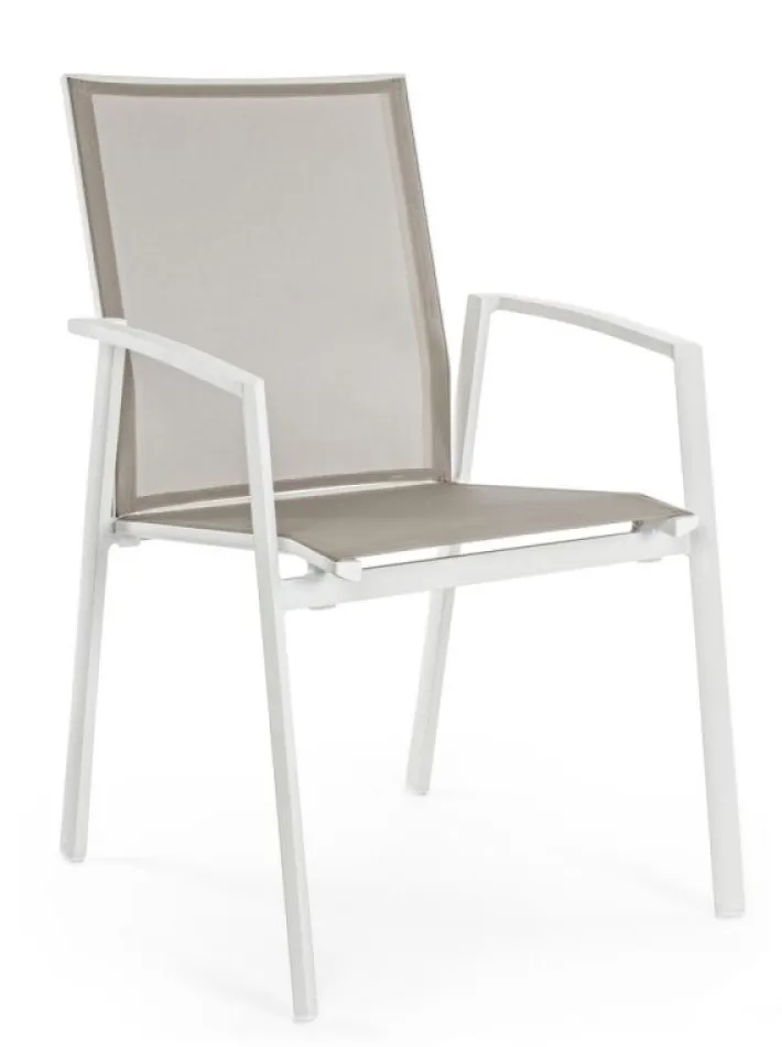 Bizzotto Sedie>SEDIA IN ALLUMINIO IMPILABILE BIANCO GK50 - CRUISE