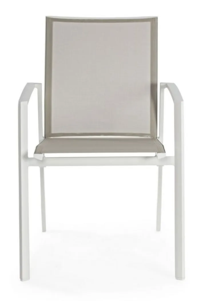 Bizzotto Sedie>SEDIA IN ALLUMINIO IMPILABILE BIANCO GK50 - CRUISE