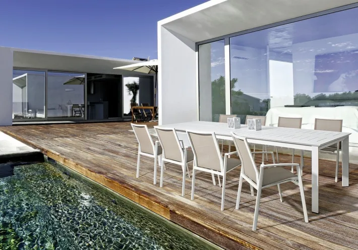 Bizzotto Sedie>SEDIA IN ALLUMINIO IMPILABILE BIANCO GK50 - CRUISE