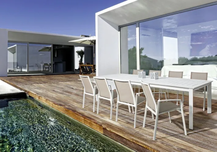 Bizzotto Sedie>SEDIA IN ALLUMINIO IMPILABILE BIANCO GK50 - CRUISE