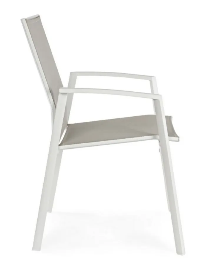 Bizzotto Sedie>SEDIA IN ALLUMINIO IMPILABILE BIANCO GK50 - CRUISE
