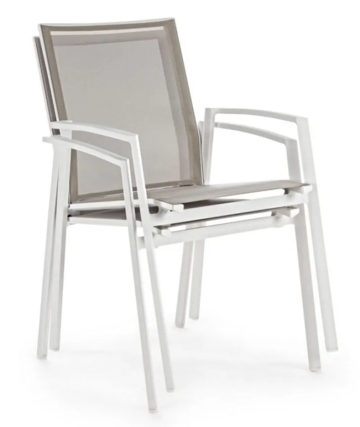 Bizzotto Sedie>SEDIA IN ALLUMINIO IMPILABILE BIANCO GK50 - CRUISE