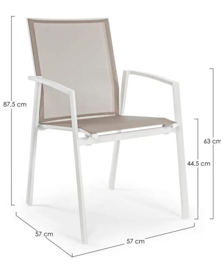 Bizzotto Sedie>SEDIA IN ALLUMINIO IMPILABILE BIANCO GK50 - CRUISE
