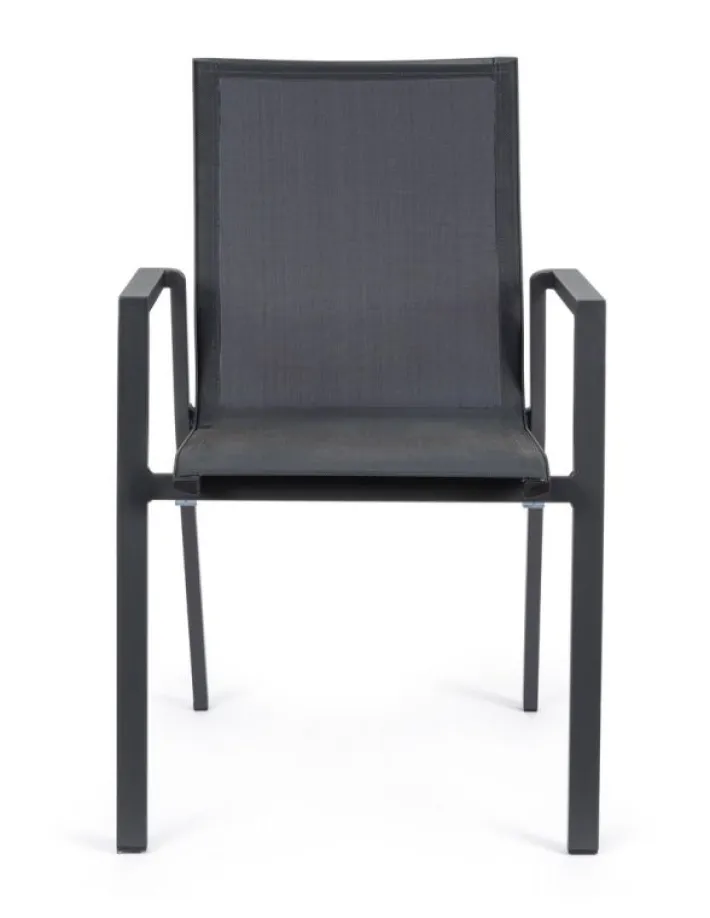 Bizzotto Sedie>SEDIA IN ALLUMINIO IMPILABILE ANTRACITE JX55 - KRION