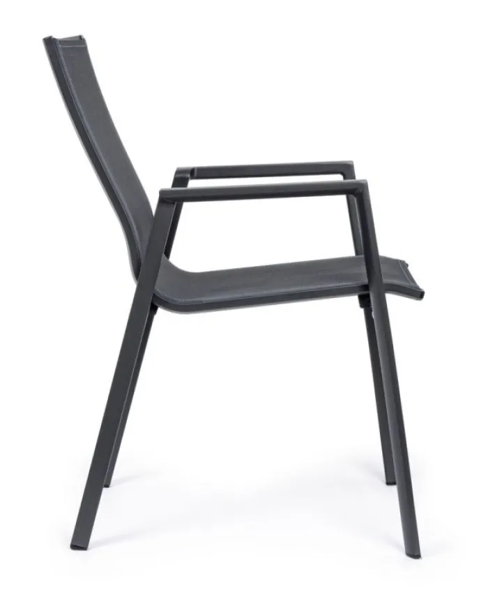 Bizzotto Sedie>SEDIA IN ALLUMINIO IMPILABILE ANTRACITE JX55 - KRION