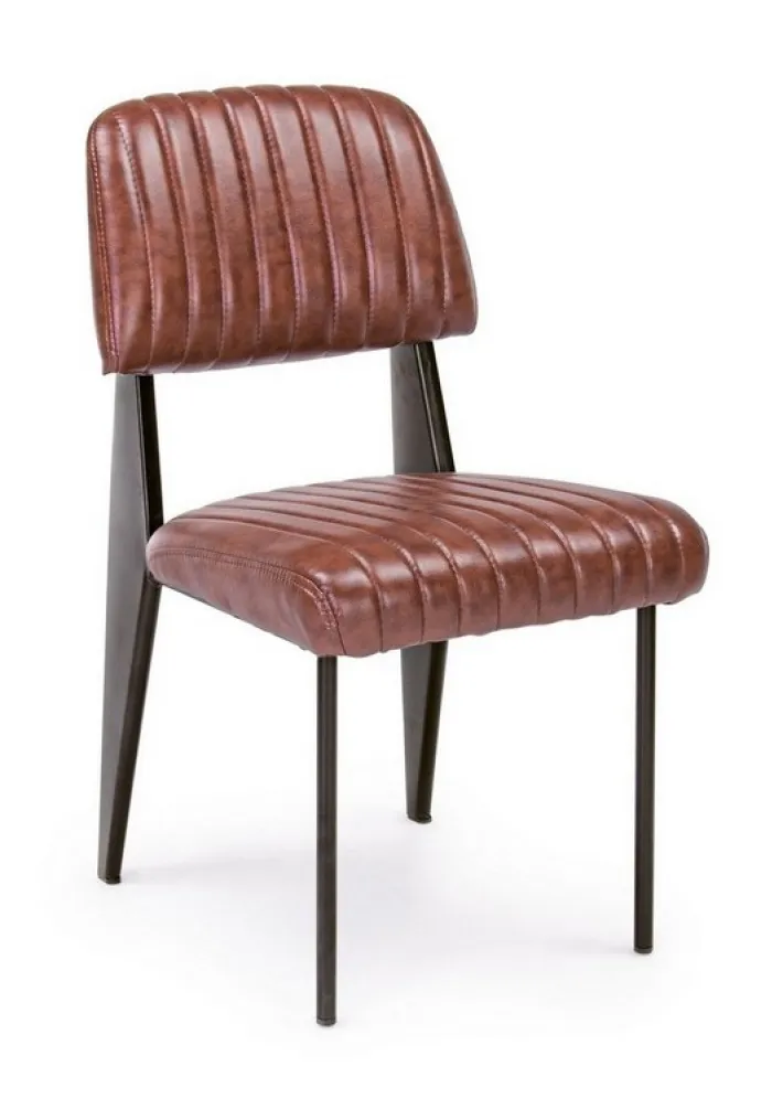 Bizzotto Sedie>SEDIA IN ECOPELLE ARANCIO SCURO - NELLY