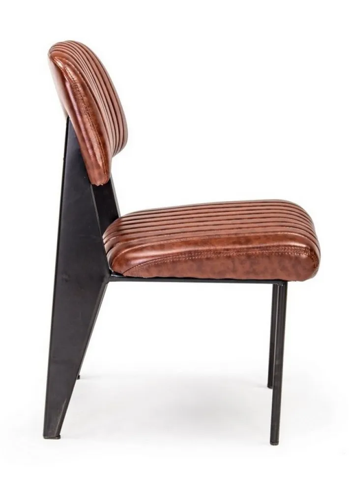 Bizzotto Sedie>SEDIA IN ECOPELLE ARANCIO SCURO - NELLY