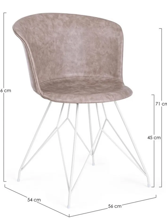 Bizzotto Sedie>SEDIA IN ECOPELLE BEIGE - LOFT