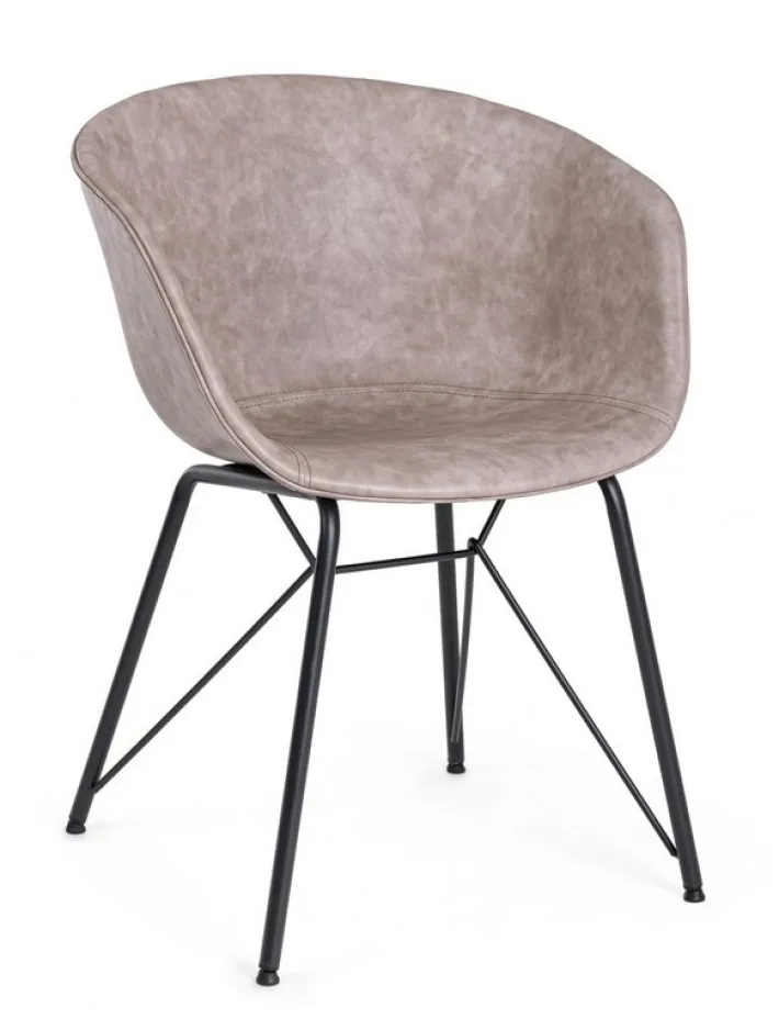 Bizzotto Sedie>SEDIA IN ECOPELLE BEIGE - WARHOL